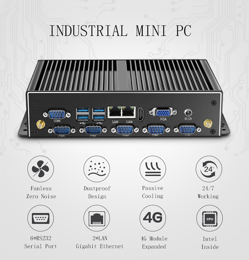 Industrial Mini PC Fanless Dua - Fanless Industrial Pc Rs485 Core I7 recension och pris